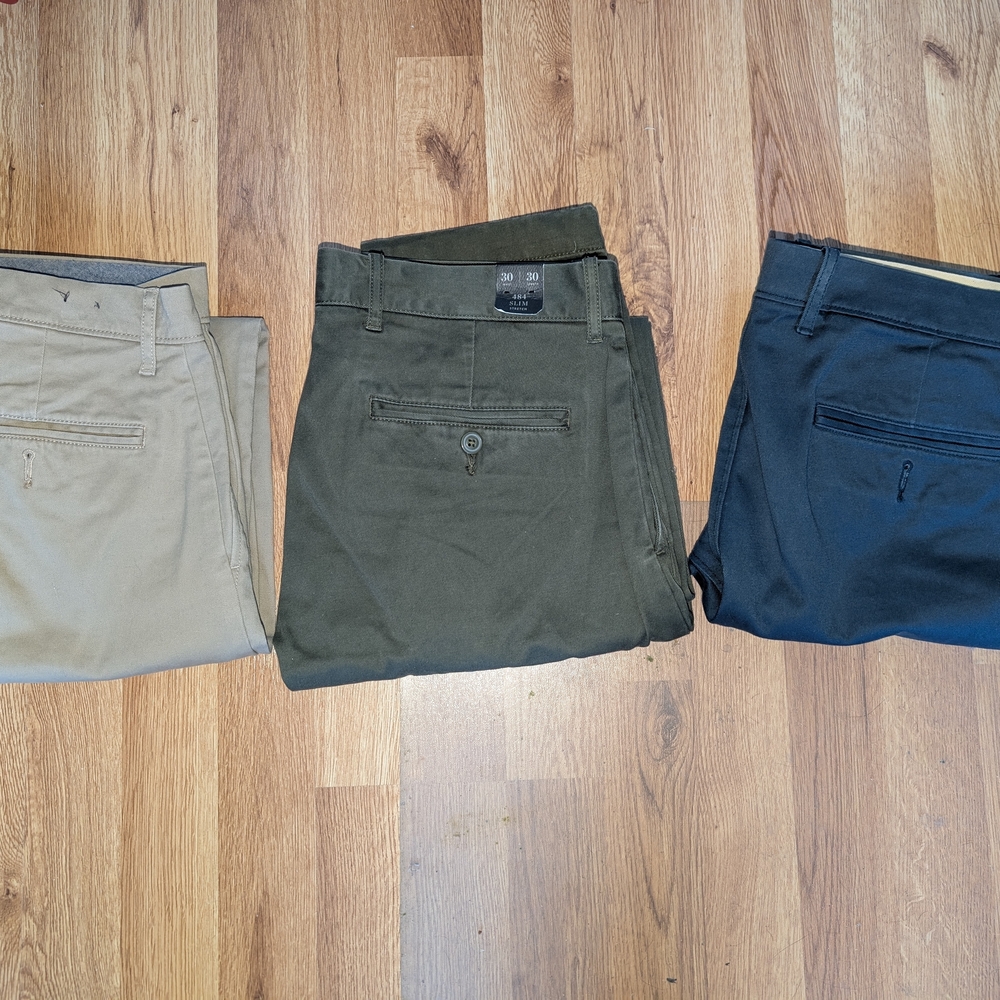 J. Crew Men's Chinos in Tan and Blue (25 each)